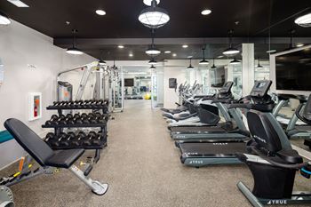 Stylized Fitness Studio with Fitness on Demand at Abberly Solaire Apartment Homes, Garner, North Carolina